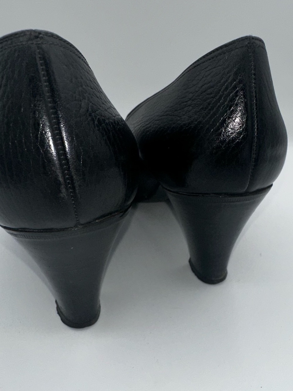 VINTAGE CELINE CLASSIC HEELS Shoes Black BROWN SIZE 39 US Sz 8.5 Pump  AA23 - Picture 6 of 9